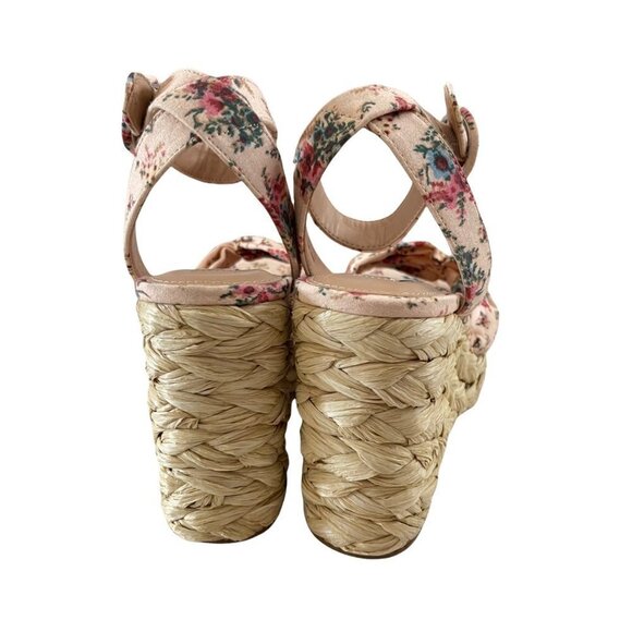 Steve Madden Women's Pink Floral Poloma Espadrille Platform Wedge Sandals Sz 8.5 - Picture 5 of 9